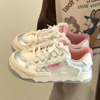 2024 новая стильная розовая милая женская обувь с буквенным принтом, универсальная женская повседневная обувь Kawaii, розовые износостойкие женские кроссовки для маленьких девочек 38 чёрный