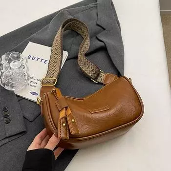 2024 новая сумка-багет, большая вместимость, женская сумка через плечо, сумка на голову и через плечо чёрный