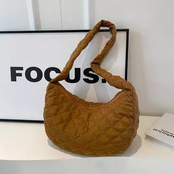 2024 новая сумка через плечо женская плиссированная сумка-мессенджер из хлопка с большой вместимостью для поездок на работу чёрный