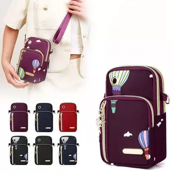 2024 Новая сумка для телефона на одно плечо, женская многофункциональная сумка для бега, спорта и отдыха, простая и легкая многослойная сумка через плечо