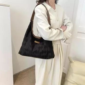 2024 новая сумка из холщовой ткани Diamond для работы и поездок на работу, повседневная универсальная сумка через плечо большой емкости для женщин белый