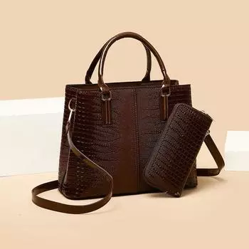 2024 Новая сумка из трех частей с узором ящерицы, большая вместительная сумка для матери и ребенка, мода и атмосфера, диагональная сумка на одно плечо, минималистская сумка
