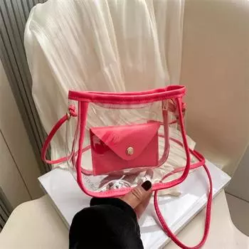 2024 новая сумка на ремне женская сумка-мессенджер модная и повседневная маленькая свежая сумка-конверт через плечо прозрачная желейная сумка белый