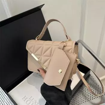 2024 новая сумка с бриллиантами женская сумка модная трендовая сумка простая иностранная сумка через плечо маленькая квадратная сумка сумки белый