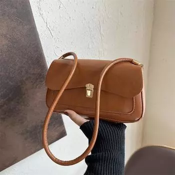 2024 новая сумка женская индивидуальная простая женская сумка подмышку корейская версия сумки через плечо в иностранном стиле модная простая маленькая квадратная сумка чёрный