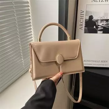 2024 новая сумка женская ранняя весна нишевая мода однотонная сумка-мессенджер иностранный стиль женская сумка через плечо маленькая квадратная сумка прилив чёрный