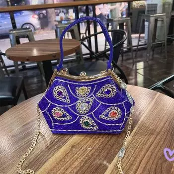 2024 Новая сумка, женская сумка через плечо, корейская версия, свадебная ручная сумка, корзина для овощей, сумка с бриллиантами, легкая роскошная сумка-ведро для воды высокого класса разноцветный