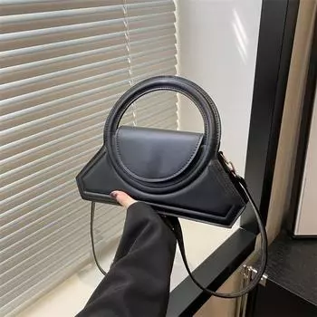 2024 новая текстура красивая тенденция простая тенденция дизайн персонализированная сумка женская ретро сумка через плечо чёрный