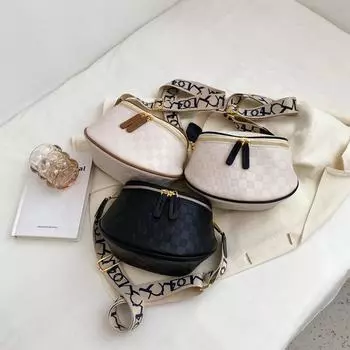 2024 Новая текстурированная маленькая сумка для женщин, летняя широкополосная сумка через плечо с нишевой текстурой, популярная нагрудная сумка, трендовая поясная сумка