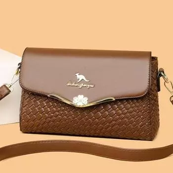 2024 Новая тканая сумка для мамы, женская сумка на одно плечо, женская универсальная модная маленькая сумка с диагональной перекладиной, цельная сумка для доставки