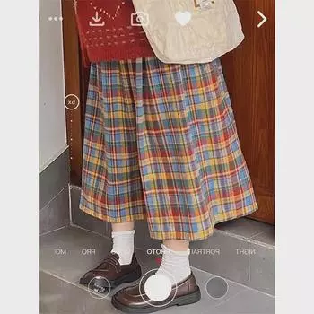 2024 Новая юбка-трапеция в японском стиле в ретро-стиле с плиссировкой Medium