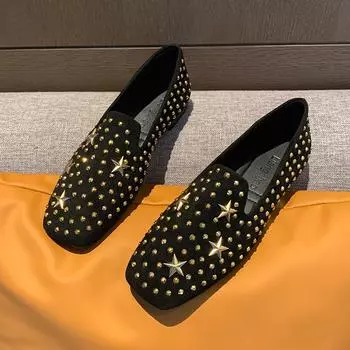 2024 Новая весна/осень женские туфли на плоской подошве из натуральной кожи мокасины женская повседневная обувь лоферы женские туфли-лодочки большой размер 43 35 чёрный