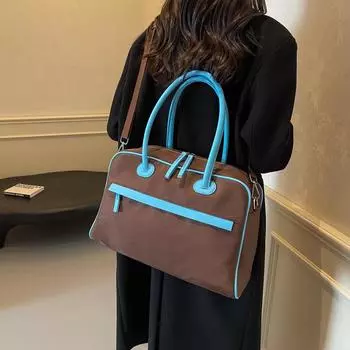 2024 новая вместительная женская сумка через плечо, для коротких деловых поездок, легкая спортивная сумка-мессенджер чёрный