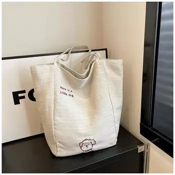 2024 новая вышитая на спине холщовая сумка модная универсальная женская сумка через плечо повседневная большая вместительная сумка для поездок на работу