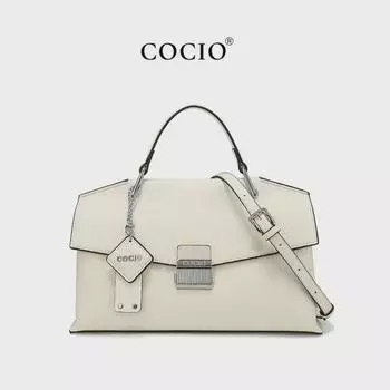 2024 Новая высококачественная сумка через плечо с узором личи: Модная и универсальная женская сумка чёрный