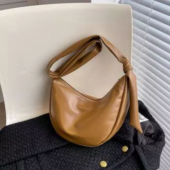 2024 Новая высококачественная сумка из мягкой кожи с текстурой, женская, модная, универсальная, на одно плечо, взрывная, сумка через плечо, нишевый дизайн, сумка для пельменей чёрный