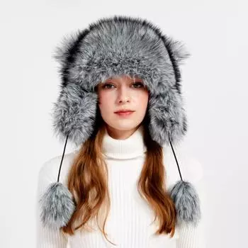 2024 Новая защитная шапка для ушей, шапка из американского енота, шапка Thunderbolt, зимняя теплая мужская и женская детская шапка из искусственной шерсти