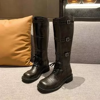 2024 Новая женская обувь Роскошные дизайнерские женские модные летние кожаные брендовые женские туфли Летние ботинки для женщин Модные ботинки Mujer 35 коричневый