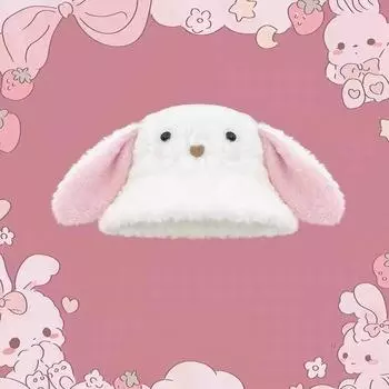 2024 новая женская панама из кроличьих ушей из овечьей шерсти на осень и зиму, симпатичная теплая пушистая шапка-горшок для студентов, универсальная M56-58cm