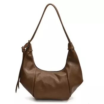 2024 Новая женская сумка из искусственной кожи, сумки-пельмени, прочная универсальная сумка через плечо, регулируемый ремень, сумка-портфель, большая вместимость, сумки-полумесяцы чёрный