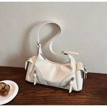 2024 Новая женская сумка-пельмень, большая вместимость, модная женская сумка через плечо, мягкая женская сумка с лицом коричневый