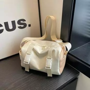 2024 новая женская сумка, сумка-мессенджер, белая симпатичная сумка через плечо, сумка-подушка в тон, большая вместимость прилива чёрный