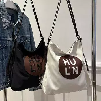 2024 новая женская сумка-тоут Tide большой вместимости универсальная сумка для поездок на работу на одно плечо косая сумка многоцелевой рюкзак чёрный