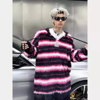 2024 Новая зимняя хлопковая куртка, хлопковое пальто, мужская толстая теплая куртка из хлопка, спортивная и досуговая модная брендовая крутая куртка M розовый