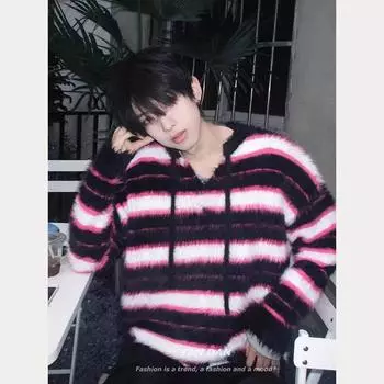 2024 Новая зимняя хлопковая куртка, хлопковое пальто, мужская толстая теплая куртка из хлопка, спортивная и досуговая модная брендовая крутая куртка M розовый