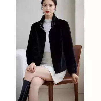 2024 Новая зимняя куртка Майяра высокого класса в иностранном стиле для женщин, знаменитостей, во французском стиле, универсальная, в иностранном стиле, свободная M фиолетовый