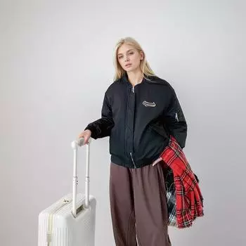 2024 Новая зимняя женская куртка-бомбер, женская утепленная бейсбольная куртка на молнии, женская хлопковая куртка-парка, пальто M серый