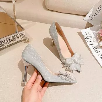 2024 Новейшие Туфли Золушки Сексуальные Туфли-Бабочки На Высоком Каблуке Женские Туфли-Лодочки С Острым Носом Женские Туфли Для Вечеринки И Свадьбы С Кристаллами Zapatillas Mujer 31