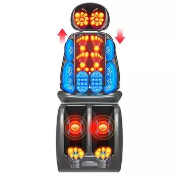 Электрический массажер с подогревом и вибрацией, массажное кресло для спины, подушка с подголовником, спиной, талией, ногами, устройством для массажа всего тела, диваном чёрный