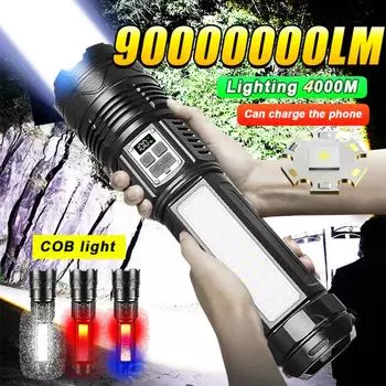 2024 новейший белый лазерный фонарик 15000 мАч перезаряжаемый водонепроницаемый уличный фонарь кемпинговый фонарь предупреждающий свет
