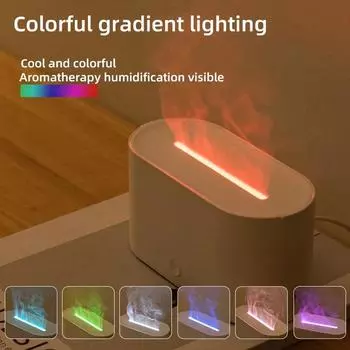 2024 новейший увлажнитель воздуха RGB Flame 130 мл 3D Flame Aroma Diffuser для спальни белый