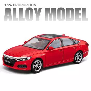 2024 Новинка 1:24 Honda Accord литая игрушечная модель автомобиля со звуком и светом детская игрушка коллекционная вещь подарок на день рождения красный