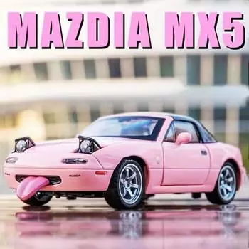 2024 Новинка 1:32 Mazda MX5 MX-5 Суперкар Металлический сплав Литые игрушки Модель автомобиля Коллекционные предметы Подарок на день рождения Звук и свет Детские игрушки Хобби белый