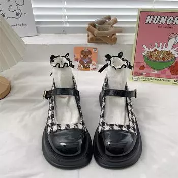 2024 Новинка 2024 Женская обувь Готические туфли на платформе Каблуки Туфли Мэри Джейн Туфли-лодочки Женские элегантные женские туфли на каблуке Zapatos De Mujer 40 чёрный