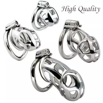 2024 Новинка Кобра Металлическая клетка целомудрия Устройства Пояс целомудрия Замок для пениса Клетка для пениса Кобры Кольца для пениса Мужчины Рогоносец Блокировка Птица Секс-игрушки для взрослых 18+ S--40mm ring