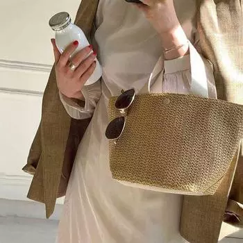 2024 новинка лето пляж отпуск плетеная ретро соломенная женская сумка ручной работы