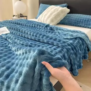 2024 Новое однотонное одеяло из молочного бархата, чехол для дивана, толстое теплое одеяло из плюша на осень и зиму 70x100cm 1pcs