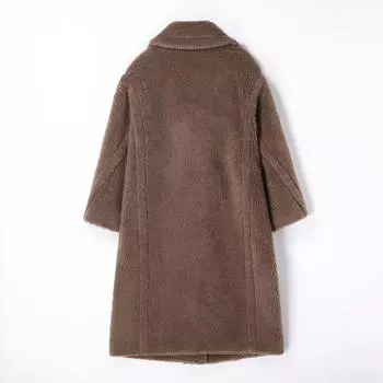 2024 новое осенне-зимнее меховое кашемировое пальто плюшевый медведь настоящее шерстяное гранулированное пальто для женщин S темно-коричневого