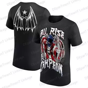 2024 Новое поступление Damian Priest El Campeon футболка большого размера выставочный боксерский матч круглый вырез короткий рукав футболка для взрослых/детей топ S чёрный