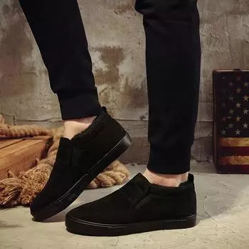 2024 Новое поступление, модные зимние мужские ботинки, износостойкие ботильоны ручной работы, теплые рабочие ботинки на молнии, мужская повседневная обувь785 39 чёрный