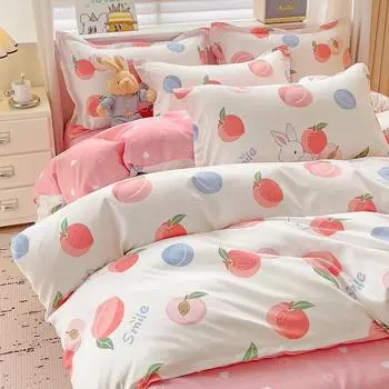 2024 Новое поступление, односпальное покрывало из кашемира с рисунком из мультфильма, пододеяльники для студентов, универсальное постельное белье, многоцветное одеяло для пар 150x200cm 1pcs