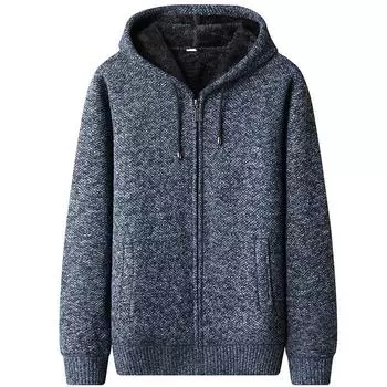 2024 Новое поступление вязаный свитер мужской весна осень повседневный флисовый кардиган мужские свитера пальто сплошной цвет плюс размер 4XL M синий