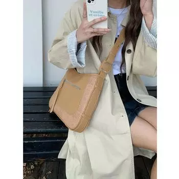 2024 Новое поступление Женская кожаная сумка-седло подмышкой Роскошная дизайнерская сумка-мессенджер через плечо для женщин в форме полумесяца чёрный