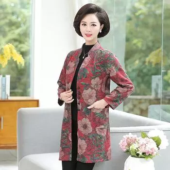 2024 новое весеннее пальто для мам среднего и пожилого возраста, тренчкот для женщин среднего и длинного возраста, весна и осень, иностранный стиль, большой размер, топ XL красный