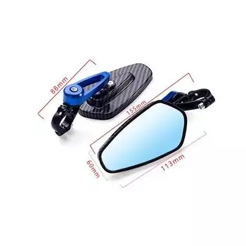 2024 Новое зеркало заднего вида для мотоцикла с рисунком из углеродного волокна, зеркало на руль, модифицированное перевернутое зеркало заднего вида, аксессуары для мотоциклов чёрный