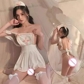 2024 Новое женское сексуальное нижнее белье, униформа медсестры, нижнее белье, костюм для косплея, эротическая одежда для ролевых игр, женственная одежда для сна, платье для кукол XS